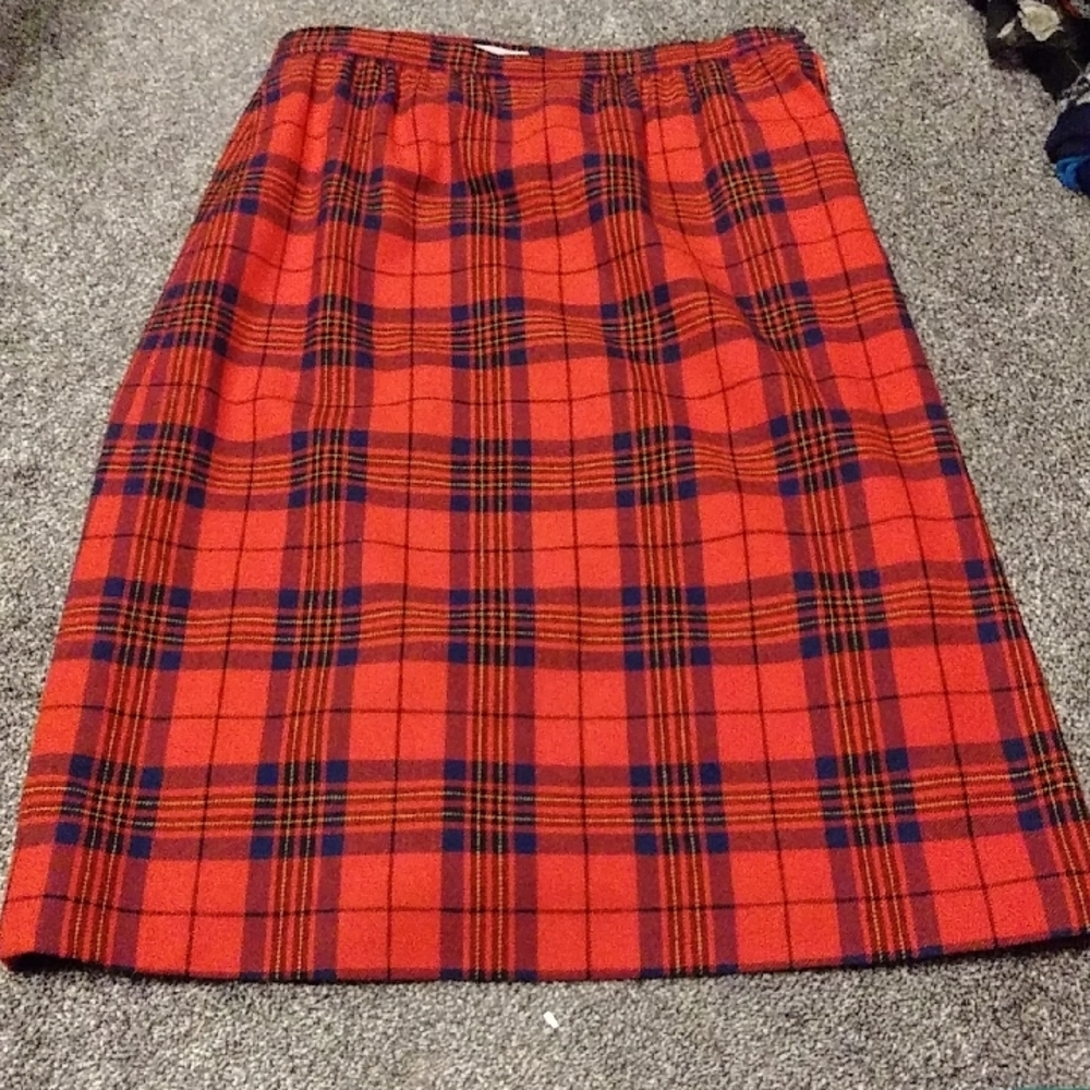Classic Red Plaid Skirt